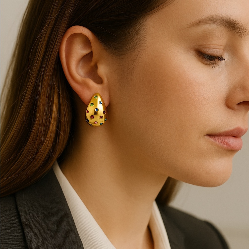 Confetti Gold Drop Earrings